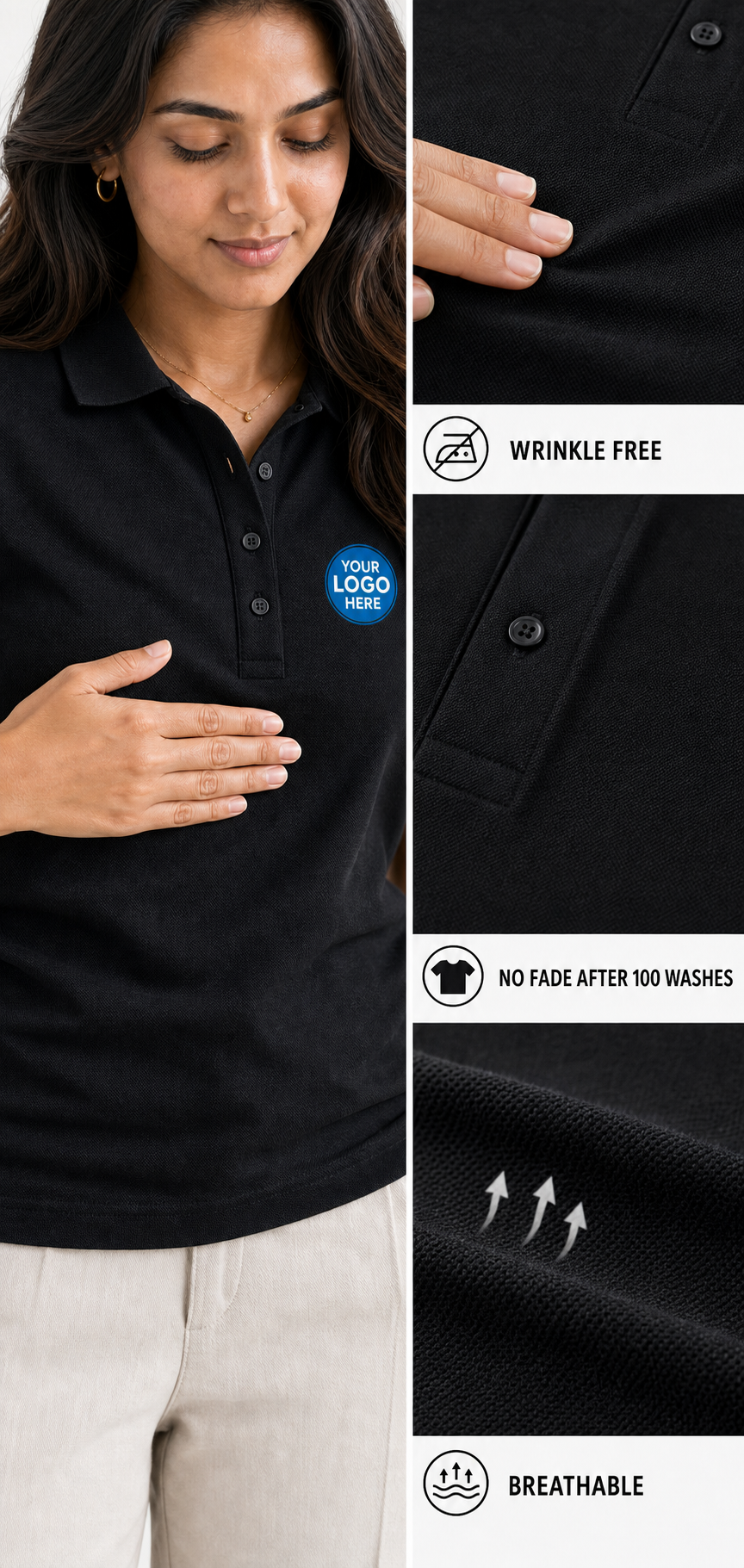 Smart Poly-Cotton Uniform Polo