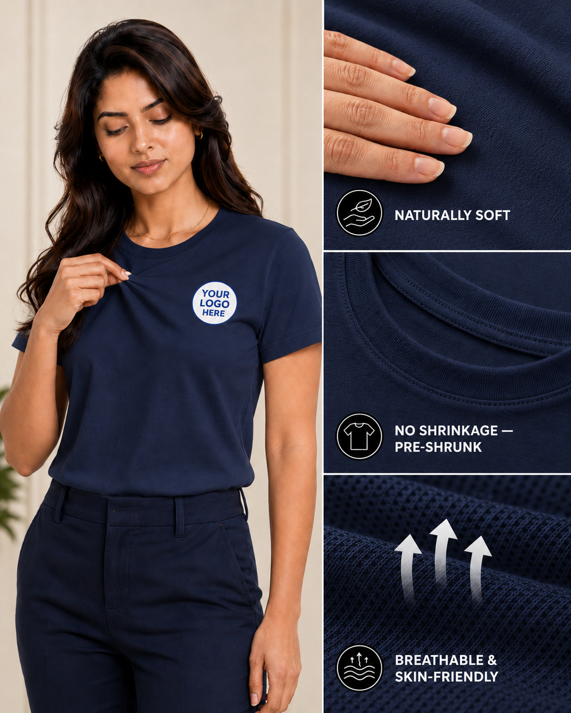 100% Cotton Round Neck T-Shirt